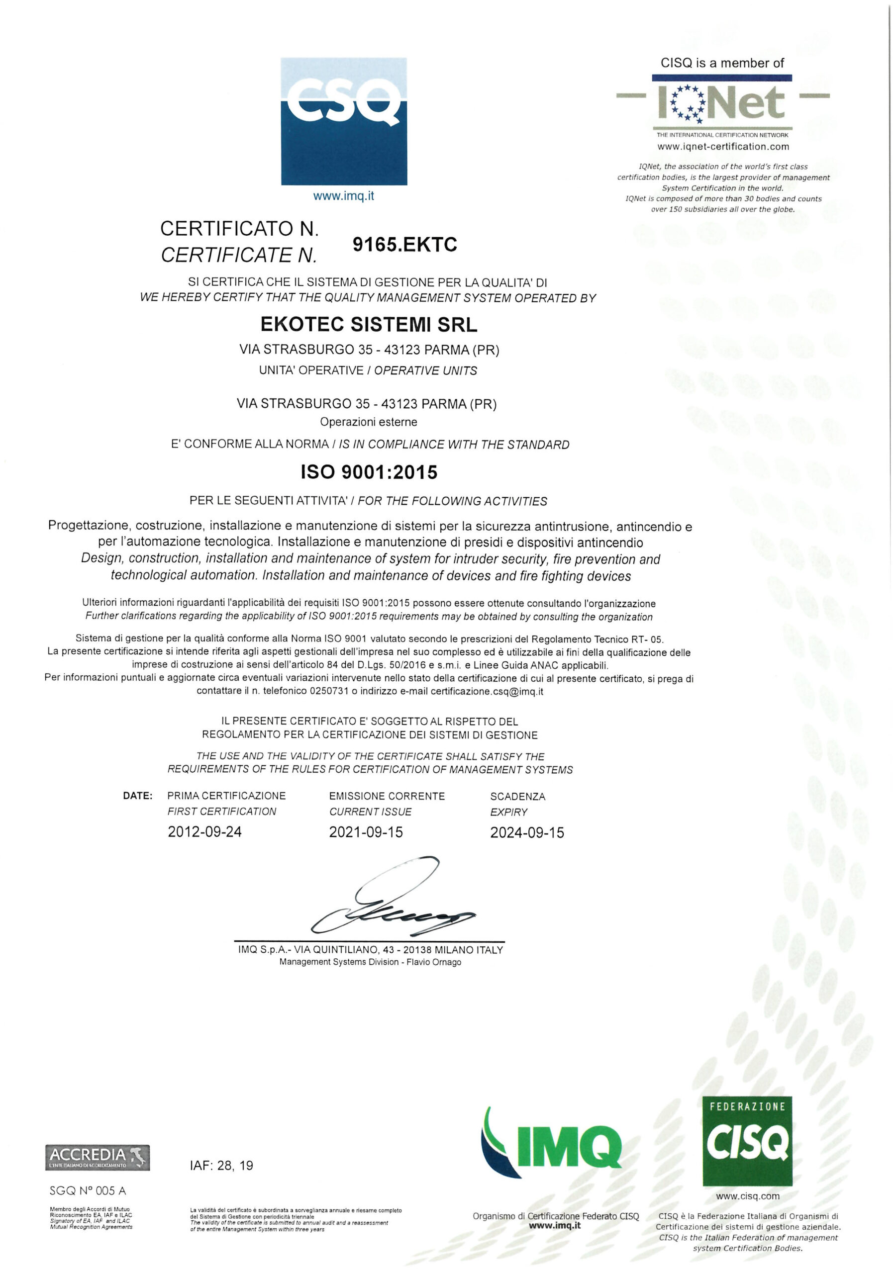 Certificazione ISO pg1